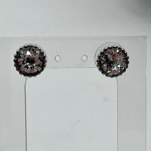 Sorrelli Essentials Simplicity Crystal Stud Antique Silver-Tone Pierced Earrings